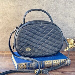 Vintage Etienne Aigner Quilted Black Leather Crossbody Bag